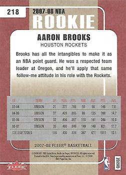 2007-08 Fleer #218 Aaron Brooks Back