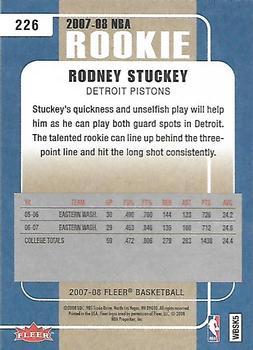 2007-08 Fleer #226 Rodney Stuckey Back