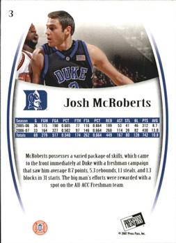 2007-08 Press Pass Legends #3 Josh McRoberts Back