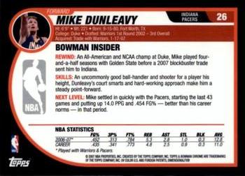 2007-08 Bowman - Chrome #26 Mike Dunleavy Jr. Back