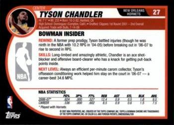 2007-08 Bowman - Chrome #27 Tyson Chandler Back