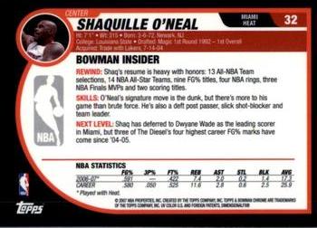 2007-08 Bowman - Chrome #32 Shaquille O'Neal Back