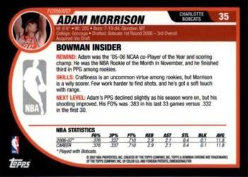 2007-08 Bowman - Chrome #35 Adam Morrison Back