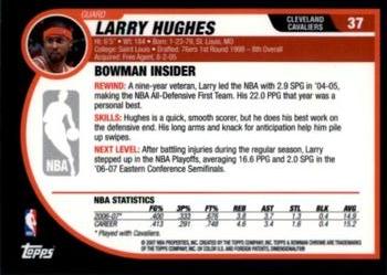 2007-08 Bowman - Chrome #37 Larry Hughes Back