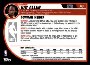 2007-08 Bowman - Chrome #43 Ray Allen Back