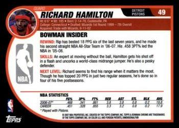 2007-08 Bowman - Chrome #49 Richard Hamilton Back