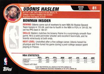 2007-08 Bowman - Chrome #81 Udonis Haslem Back