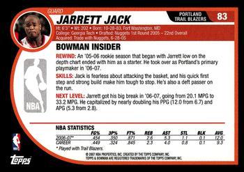 2007-08 Bowman - Chrome #83 Jarrett Jack Back