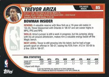 2007-08 Bowman - Chrome #85 Trevor Ariza Back