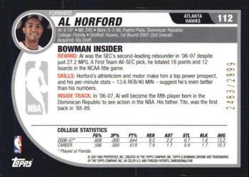 2007-08 Bowman - Chrome #112 Al Horford Back