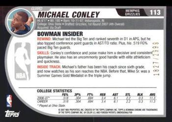 2007-08 Bowman - Chrome #113 Michael Conley Back