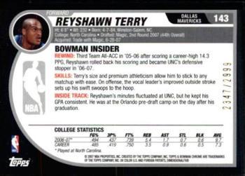 2007-08 Bowman - Chrome #143 Reyshawn Terry Back