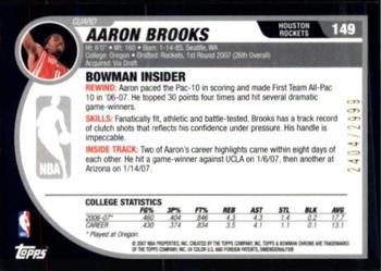 2007-08 Bowman - Chrome #149 Aaron Brooks Back