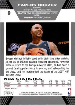 2007-08 Topps Co-Signers #9 Carlos Boozer Back