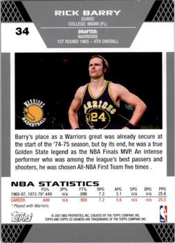 2007-08 Topps Co-Signers #34 Rick Barry Back