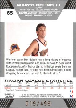 2007-08 Topps Co-Signers #65 Marco Belinelli Back