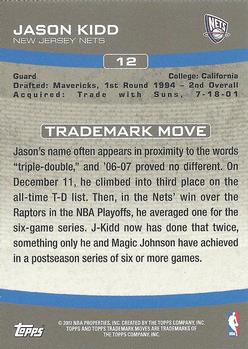 2007-08 Topps Trademark Moves #12 Jason Kidd Back