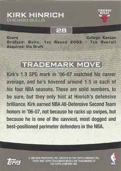 2007-08 Topps Trademark Moves #28 Kirk Hinrich Back