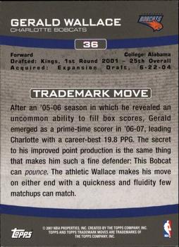 2007-08 Topps Trademark Moves #36 Gerald Wallace Back