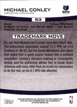 2007-08 Topps Trademark Moves #53 Mike Conley Back