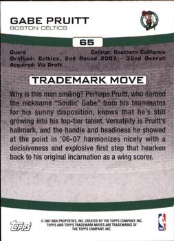 2007-08 Topps Trademark Moves #65 Gabe Pruitt Back
