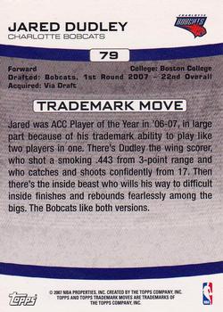 2007-08 Topps Trademark Moves #79 Jared Dudley Back