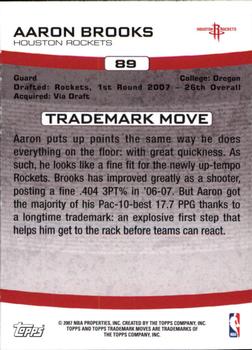 2007-08 Topps Trademark Moves #89 Aaron Brooks Back