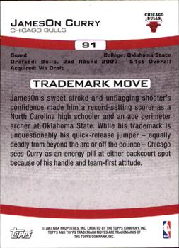 2007-08 Topps Trademark Moves #91 JamesOn Curry Back
