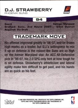 2007-08 Topps Trademark Moves #94 D.J. Strawberry Back