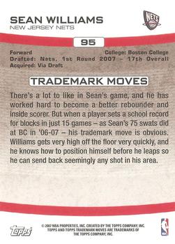 2007-08 Topps Trademark Moves #95 Sean Williams Back