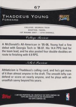 2007-08 Topps Echelon #67 Thaddeus Young Back