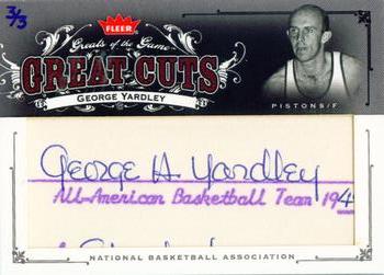2005-06 Fleer Greats of the Game - Great Cuts #GC-GY George Yardley Front