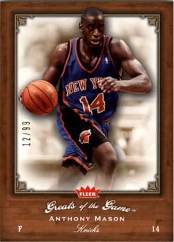 2005-06 Fleer Greats of the Game - Gold #51 Anthony Mason Front