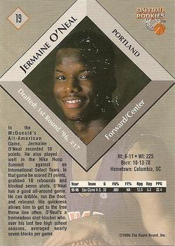 1996 Score Board Rookies #19 Jermaine O'Neal Back