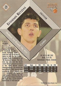 1996 Score Board Rookies #29 Efthimis Rentzias Back