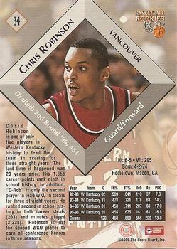 1996 Score Board Rookies #34 Chris Robinson Back