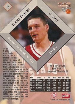1996 Score Board Rookies #12 Todd Fuller Back