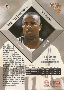1996 Score Board Rookies #72 Mingo Johnson Back