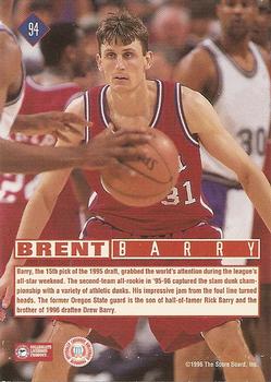 1996 Score Board Rookies #94 Brent Barry Back