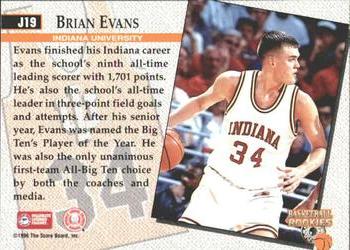1996 Score Board Rookies - College Jerseys #J19 Brian Evans Back
