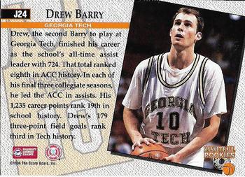 1996 Score Board Rookies - College Jerseys #J24 Drew Barry Back