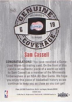 2005-06 Hoops - Genuine Coverage #GC-SC Sam Cassell Back