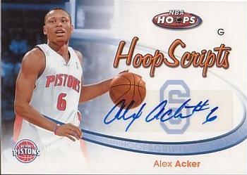 2005-06 Hoops - HoopScripts #HS-AA Alex Acker Front