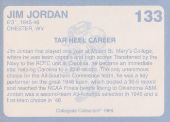 1989 Collegiate Collection North Carolina's Finest #133 Jim Jordan Back