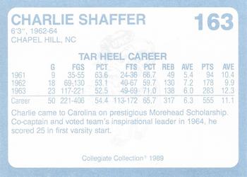 1989 Collegiate Collection North Carolina's Finest #163 Charlie Shaffer Back