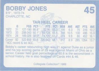 1989 Collegiate Collection North Carolina's Finest #45 Bobby Jones Back