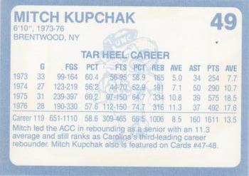 1989 Collegiate Collection North Carolina's Finest #49 Mitch Kupchak Back