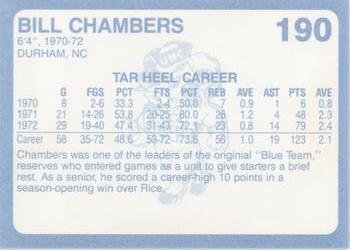1989 Collegiate Collection North Carolina's Finest #190 Billy Chambers Back