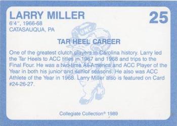 1989 Collegiate Collection North Carolina's Finest #25 Larry Miller Back