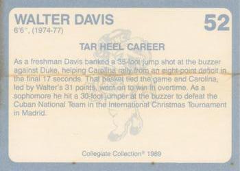 1989 Collegiate Collection North Carolina's Finest #52 Walter Davis Back